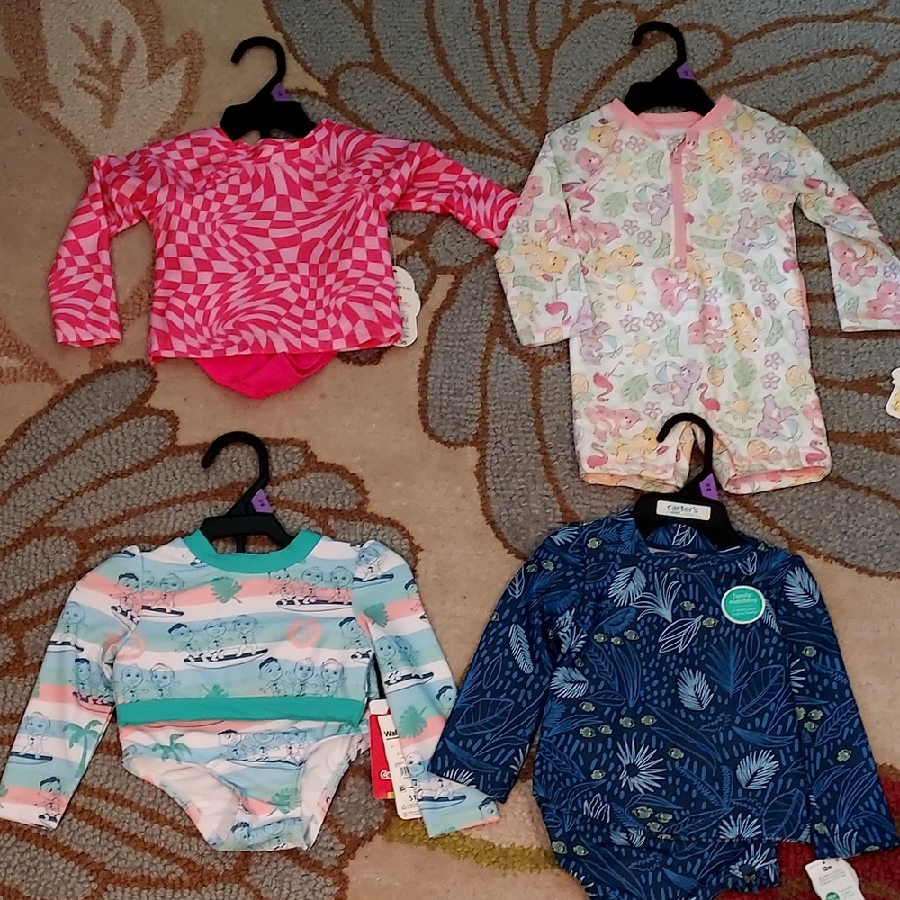Lot of 4 toddler girl's bathing suits size 12 months, $57 value